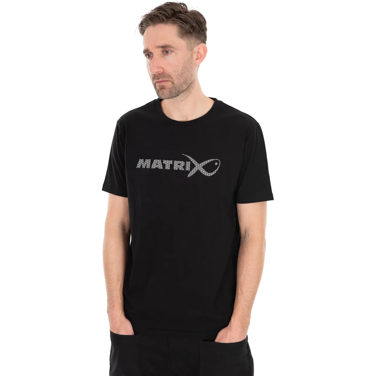 GPR481_LargeFadeLogoTShirtBlackGreyS-01_Main.webp Matrix Large Fade Logo T-Shirt - Black/Grey