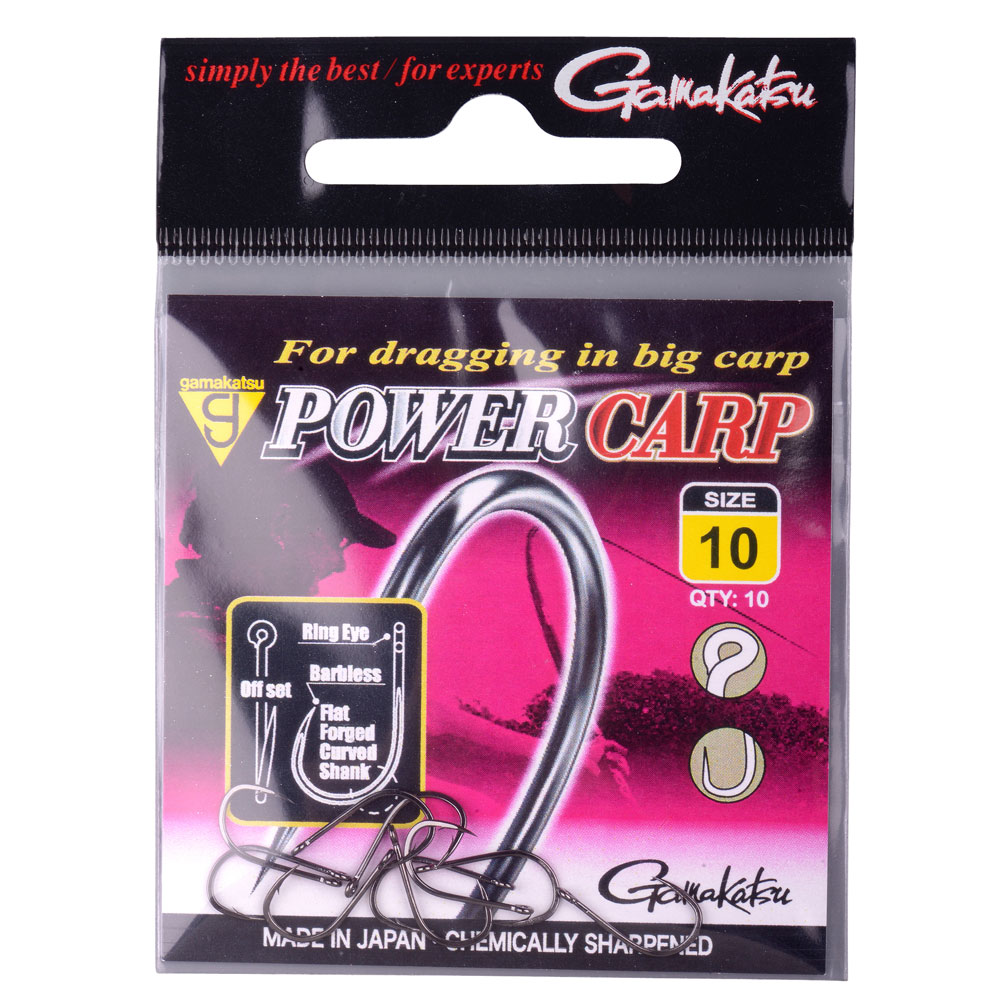 Gamakatsu Power Carp Ring Eye Barbless NS Black Gamakatsu Power Carp Ring Eye Barbless NS Black
