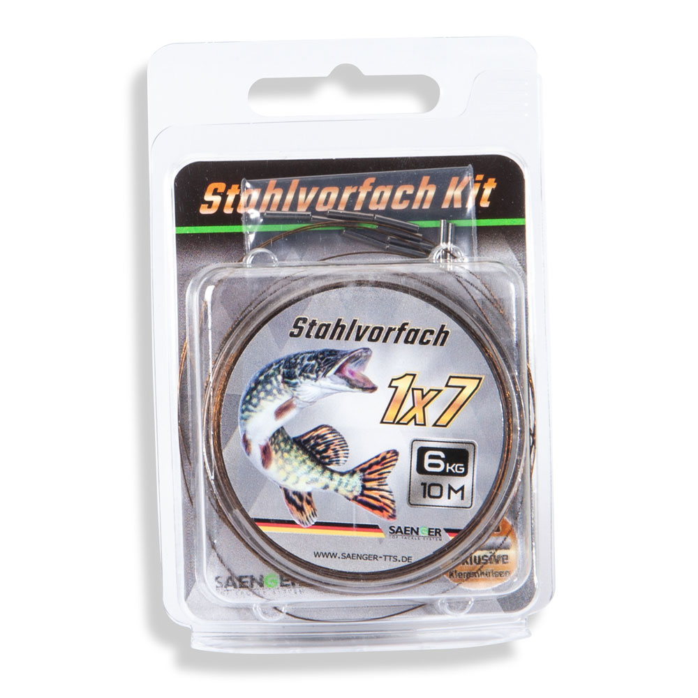 Stahlvorfach Kit 10m 1x7 inkl. Klemmhülsen Stahlvorfach Kit 10m 1x7 inkl. Klemmhülsen