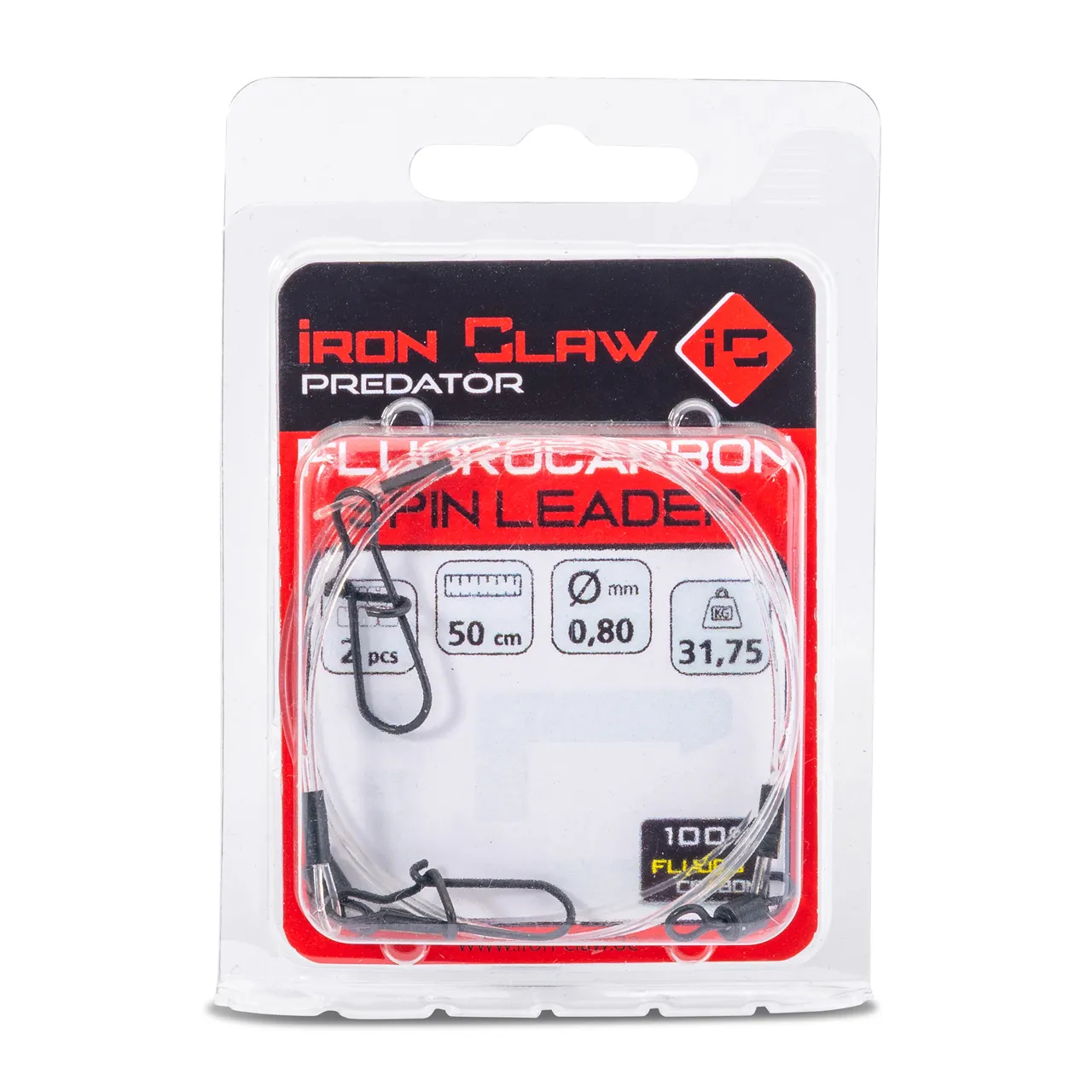 8031580-iron-claw-fluocarbon-spin-leader-Verpackung.webp Iron Claw Fluorocarbon Spin Leader Verpackung