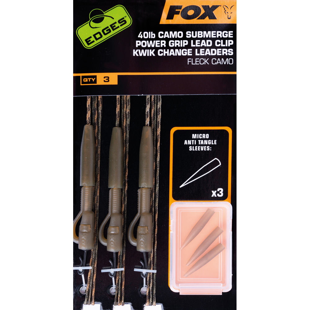 Fox Submerge Power Grip Lead Clip Kwik Change 3pcs 40lb