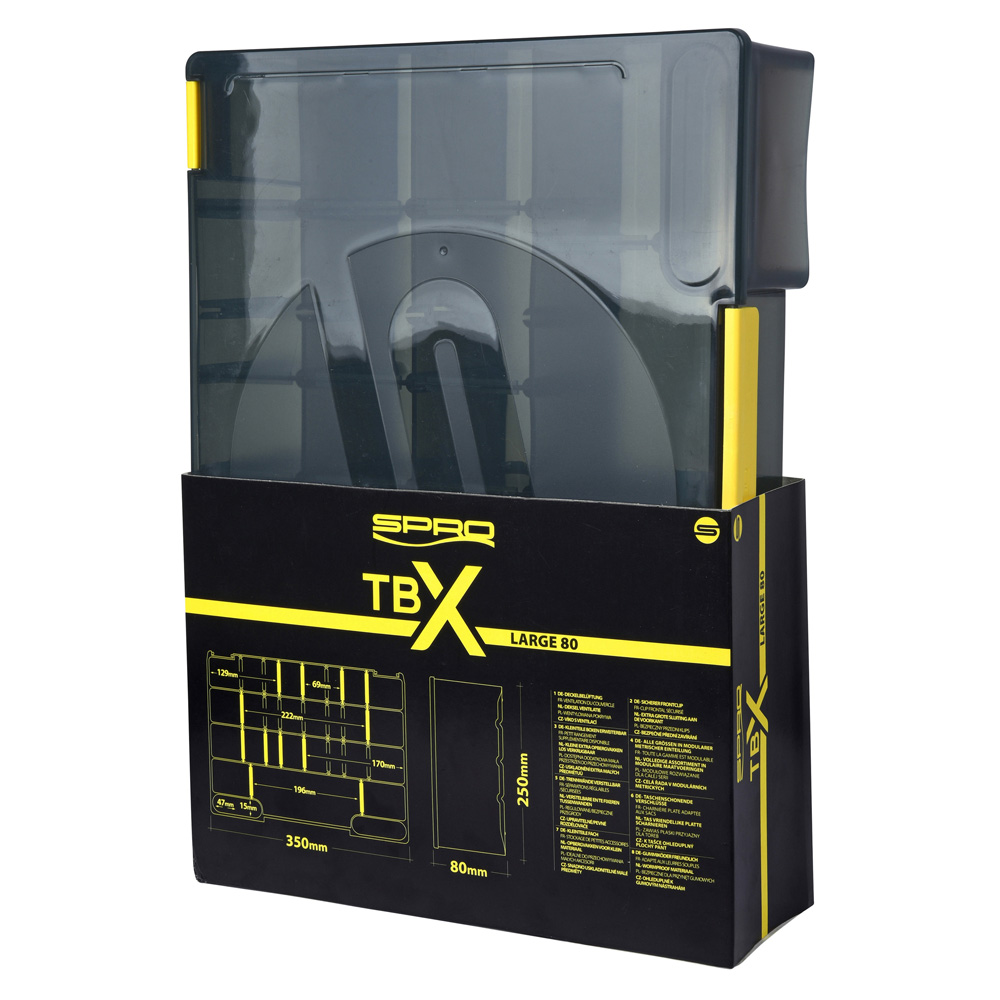 TBX Tackle Box Large 80 - 350 x 250 x 80mm dunkel transparent