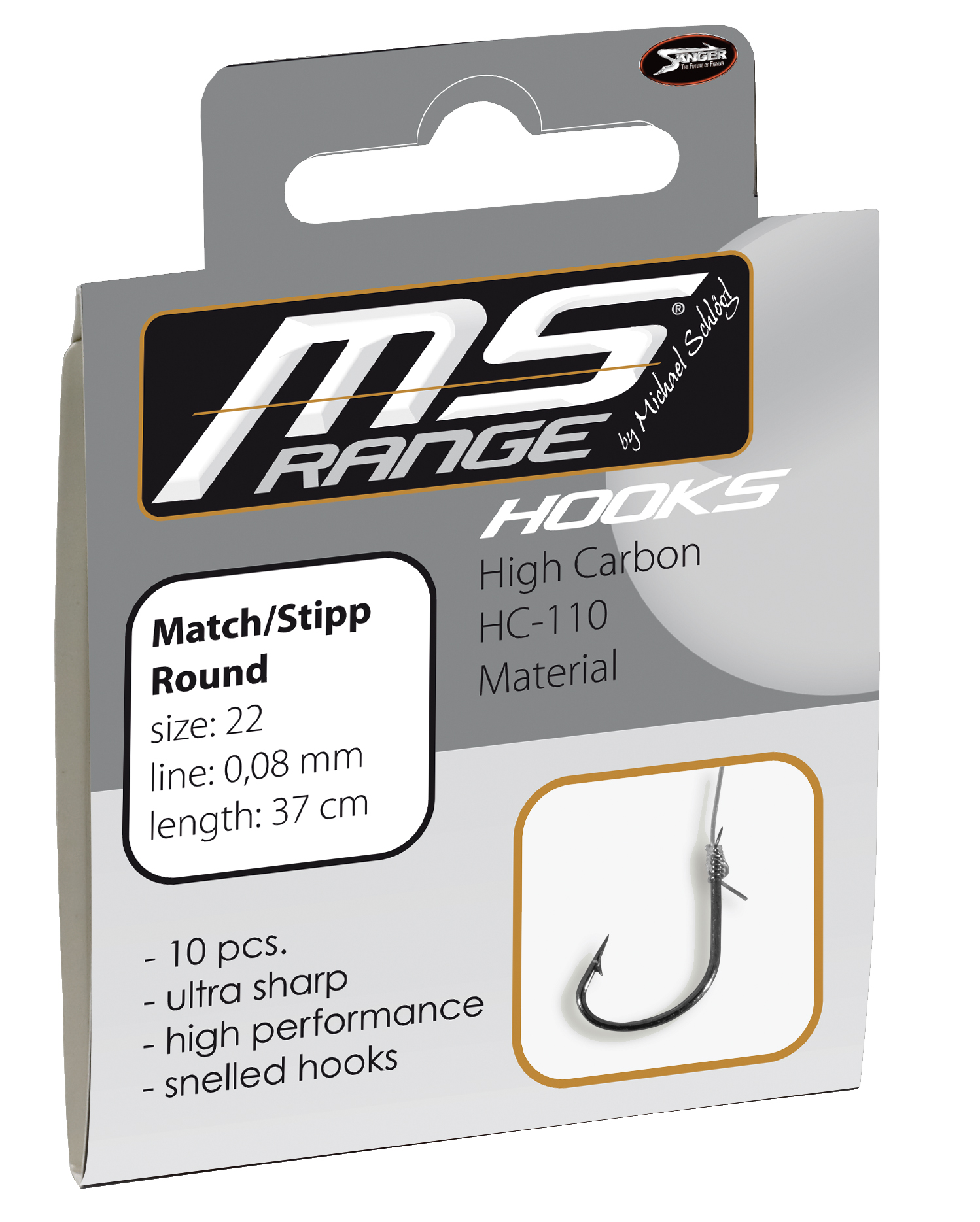 MS Range Match/Stipp - 37cm Vorfach - 14 0,12mm
