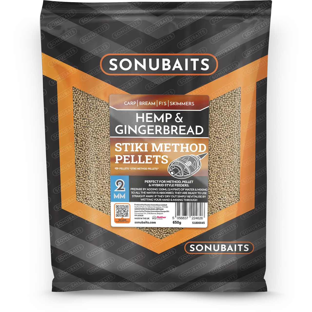 Sonubaits 2mm Stiki Pellets Hemp & Gingerbread Verpackung