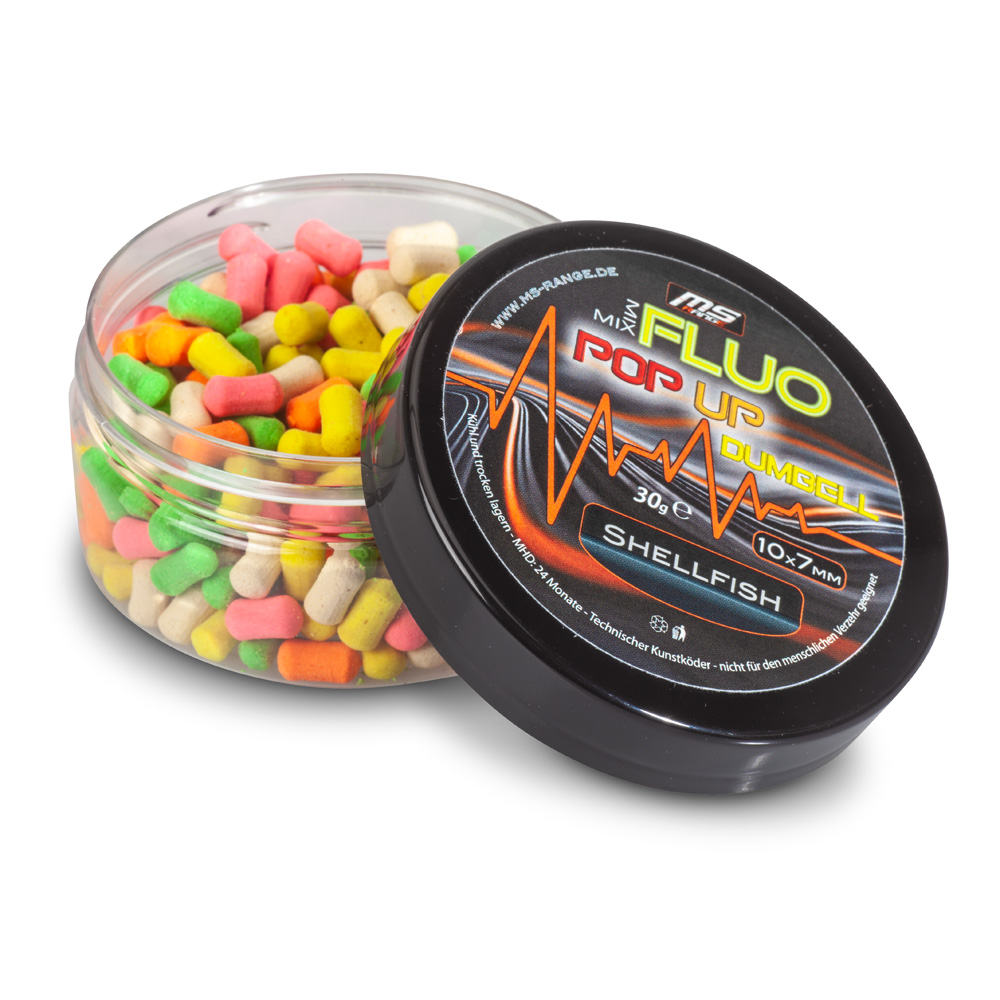 MS Range Fluo Pop Up Dumbells Mix 10x7mm MS Range Fluo Pop Up Dumbells Mix 10x7mm