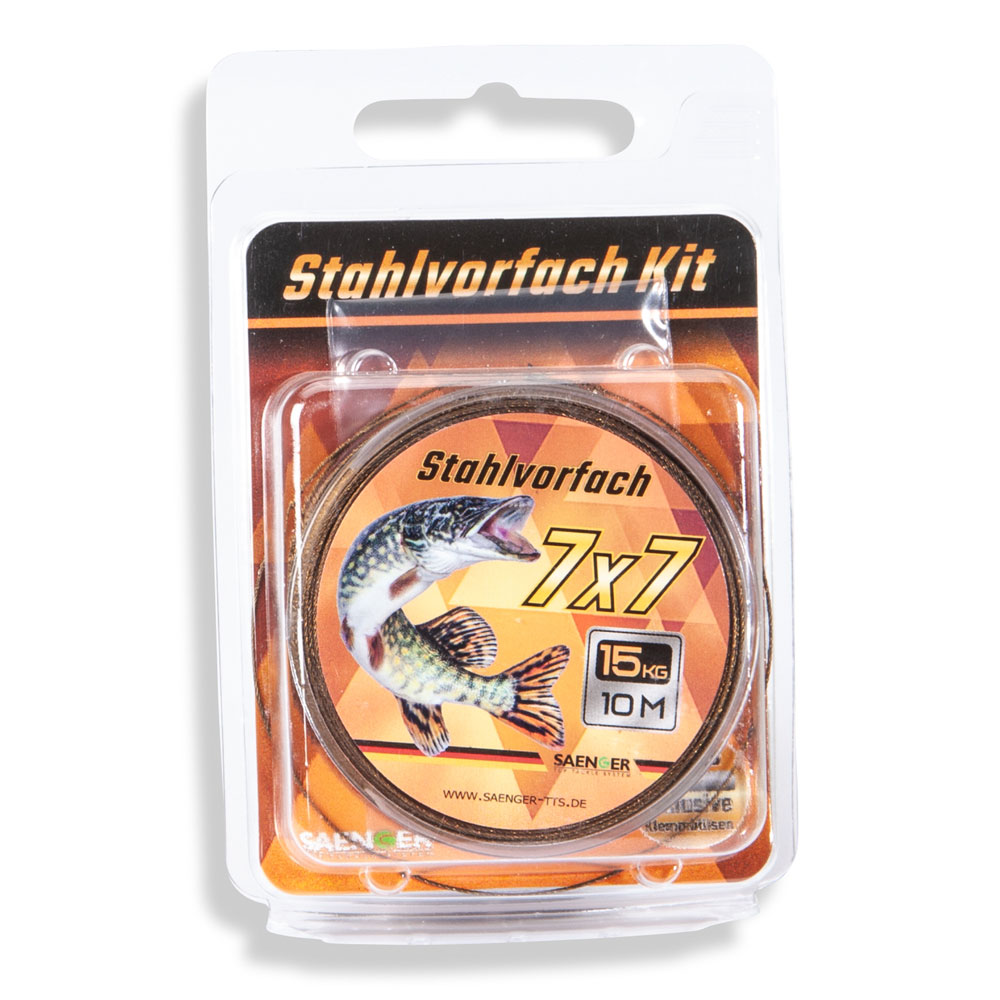 Stahlvorfach Kit 10m 7x7 inkl. Klemmhülsen Stahlvorfach Kit 10m 7x7 inkl. Klemmhülsen