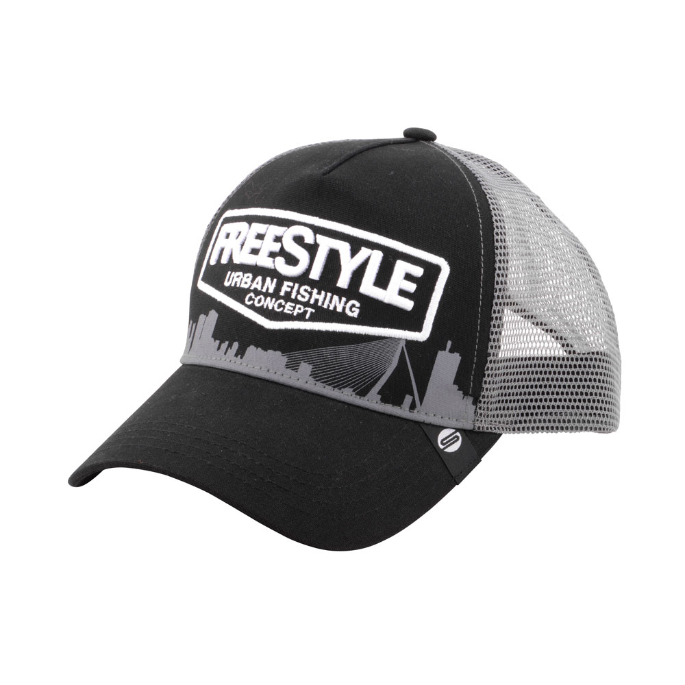 Freestyle Trucker Cap Black Front Freestyle Trucker Cap Black Front
