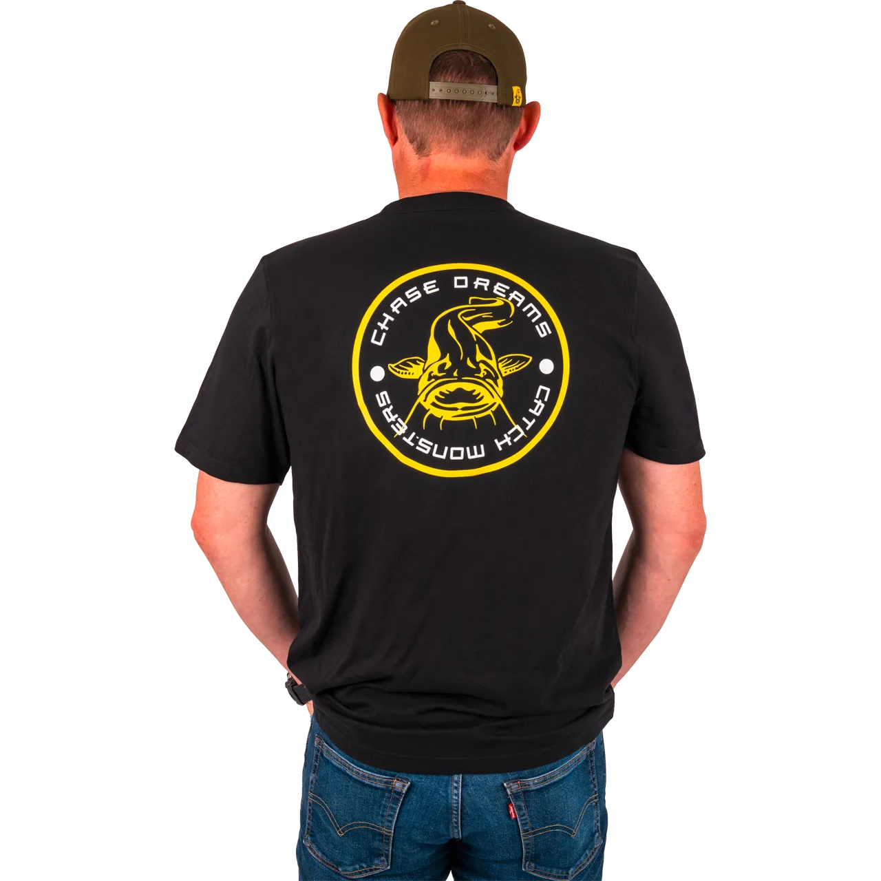 Black Cat Chase Dreams Schwarzes T-Shirt