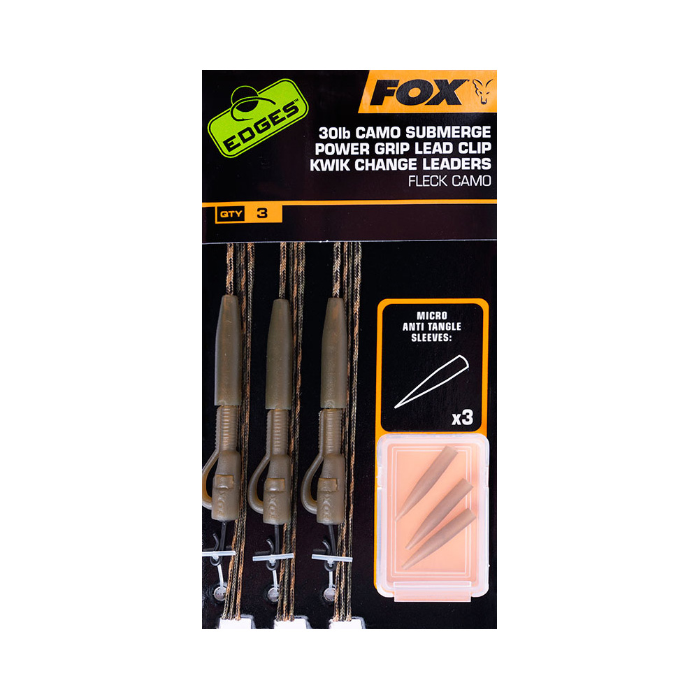 Fox Submerge Power Grip Lead Clip Kwik Change 3pcs 30lb