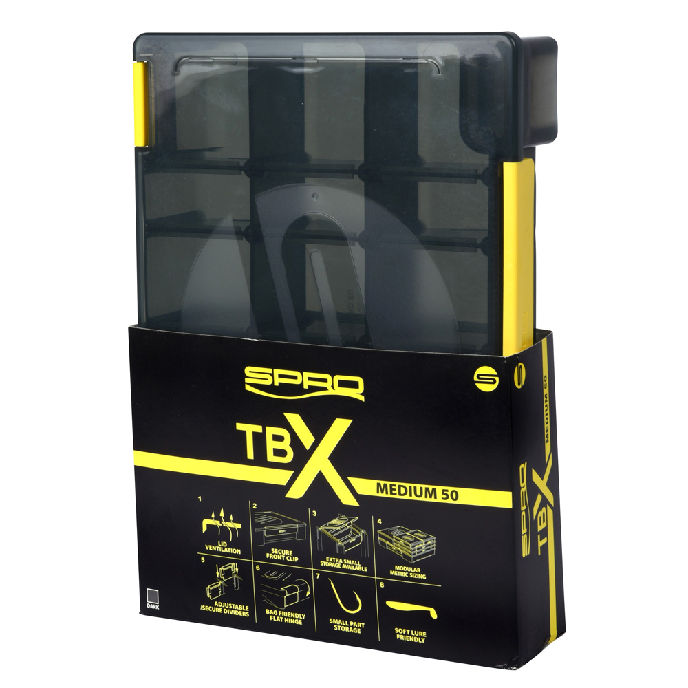 TBX Tackle Box Medium 50 - 250 x 175 x 50mm dunkel transparent