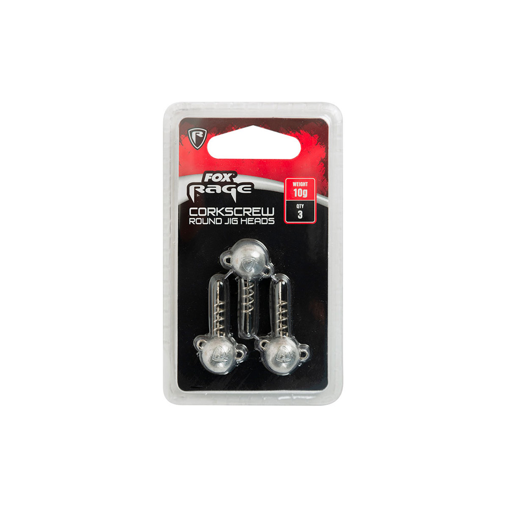 Fox Rage Three Pack Corkscrew Jig Heads Round Fox Rage Three Pack Corkscrew Jig Heads Round