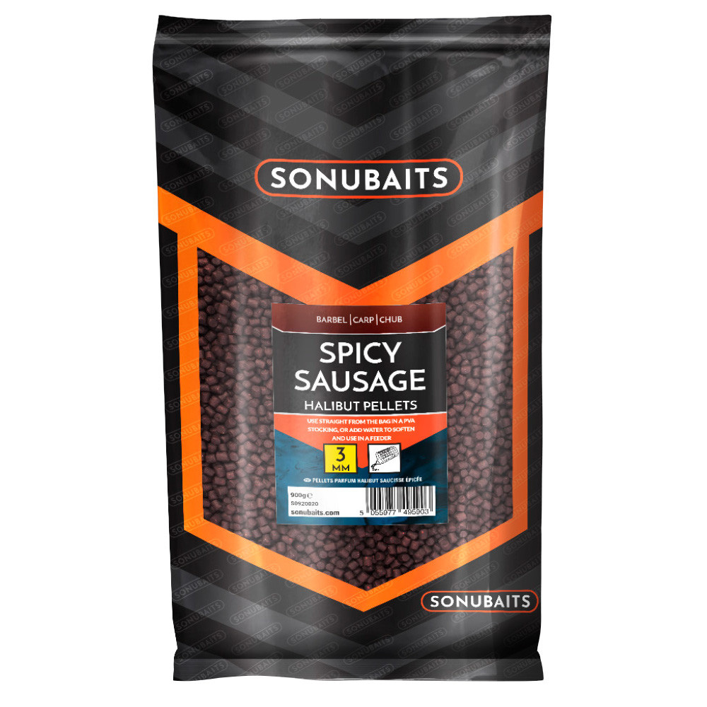 Sonubaits Spicy Sausage Halibut Pelltets 900g