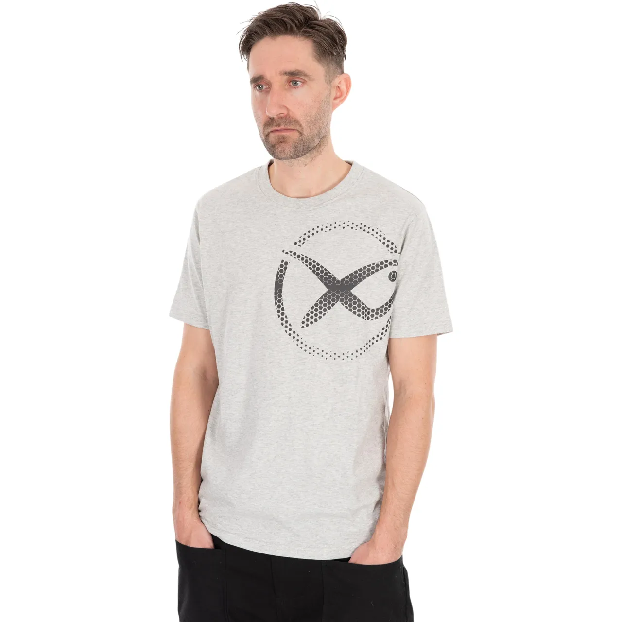 GPR487_LargeMeshLogoTShirtGreyS-01_Main.webp Matrix Large Mesh Logo T-Shirt - Grey