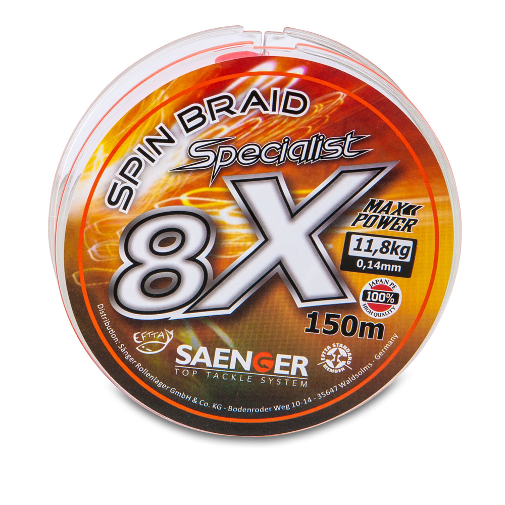 Sänger 8 X Specialist Spin Braid Orange Sänger 8 X Specialist Spin Braid Orange